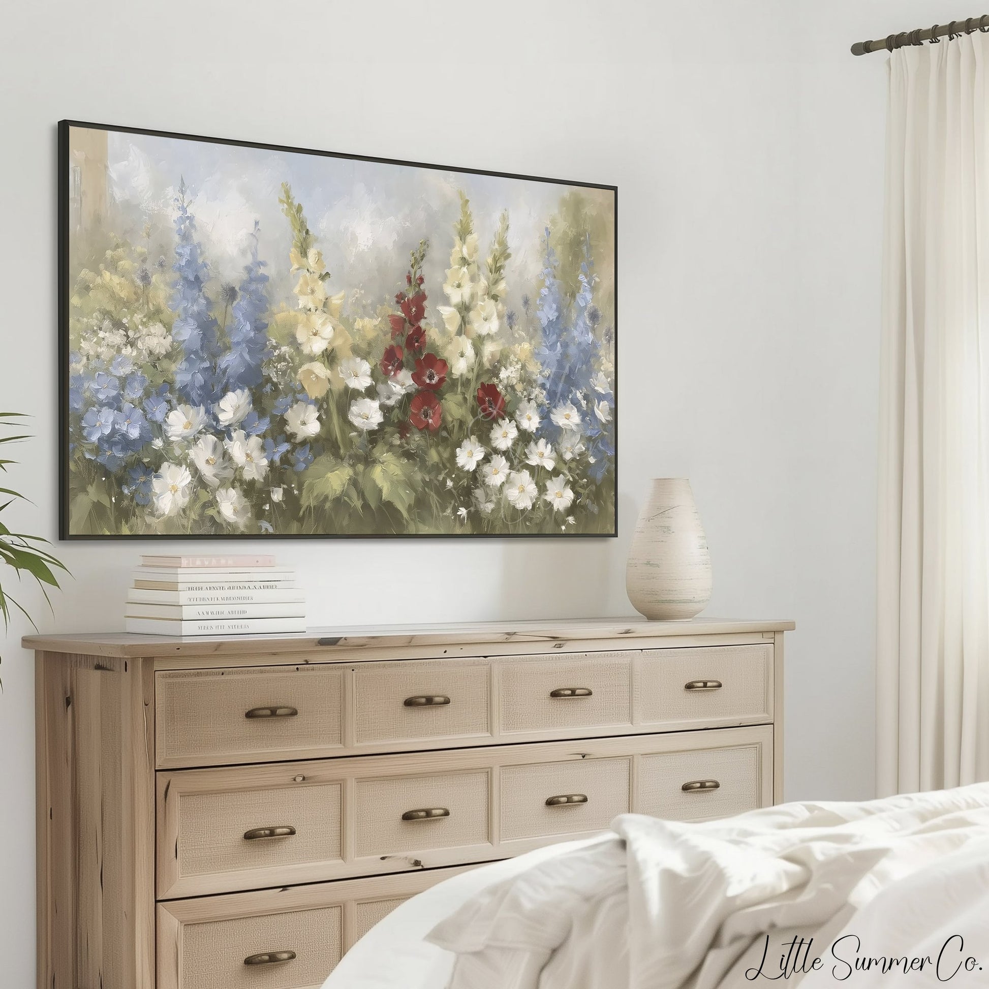 Garden Flowers Frame TV Art displayed on a TV