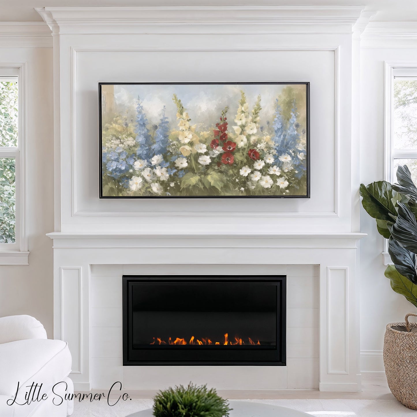 Garden Flowers Frame TV Art displayed on a TV