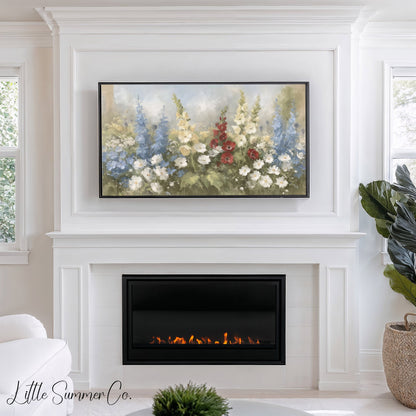 Garden Flowers Frame TV Art displayed on a TV