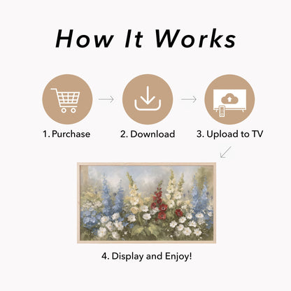 Garden Flowers Frame TV Art displayed on a TV