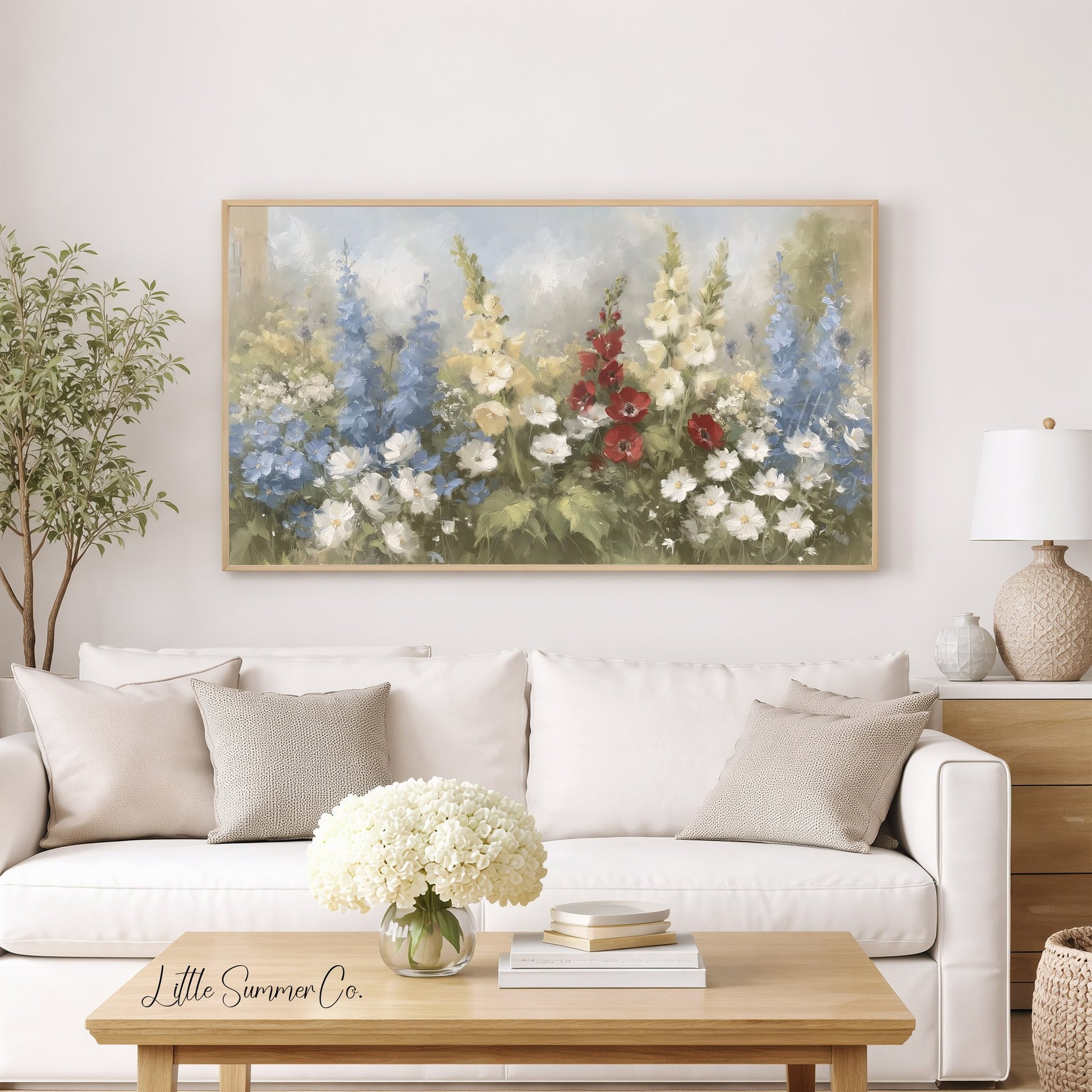 Garden Flowers Frame TV Art displayed on a TV