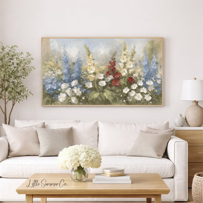 Garden Flowers Frame TV Art displayed on a TV