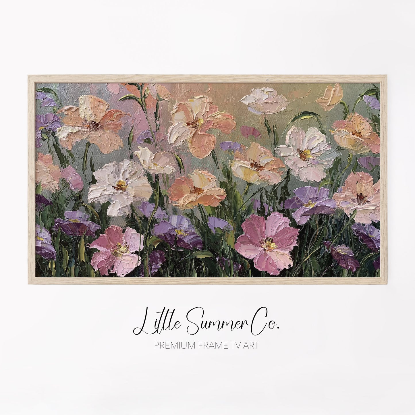 Garden Blossoms Frame TV Art displayed on a TV