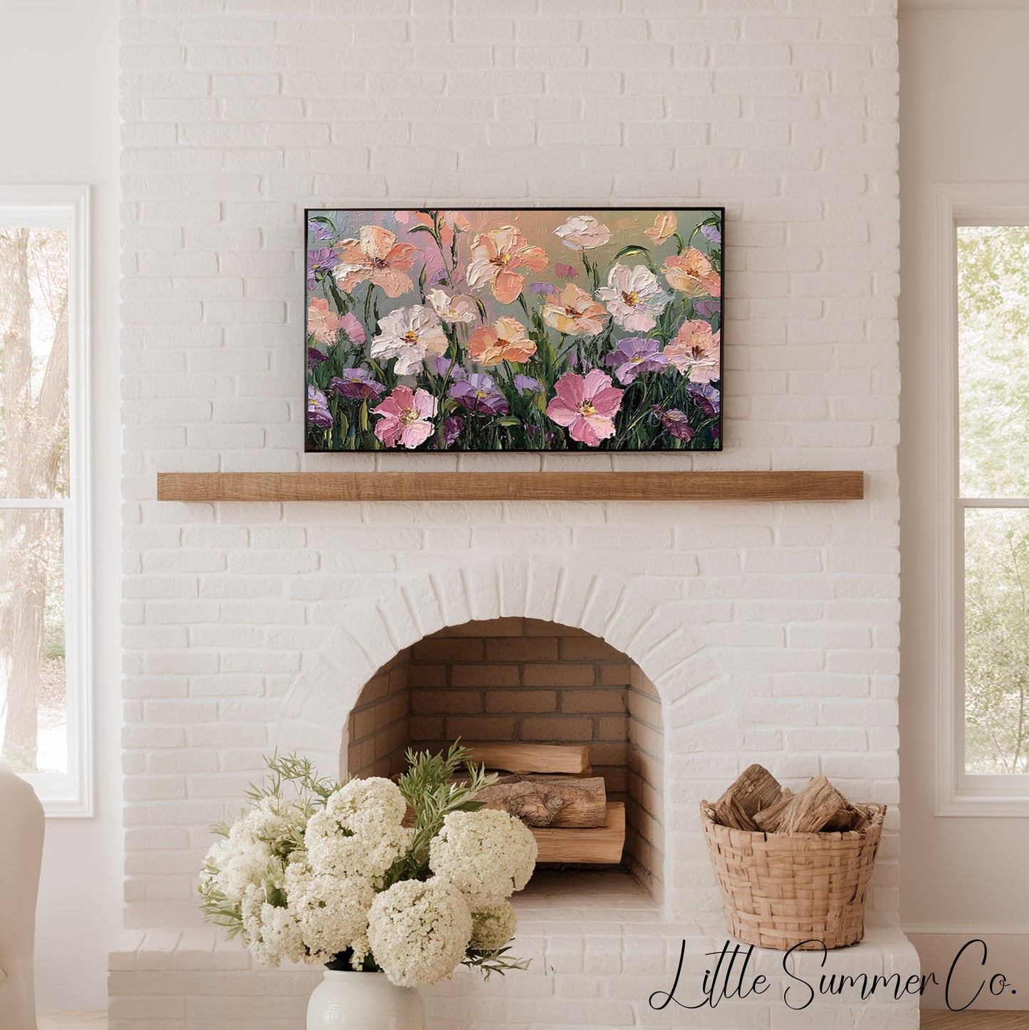 Garden Blossoms Frame TV Art displayed on a TV