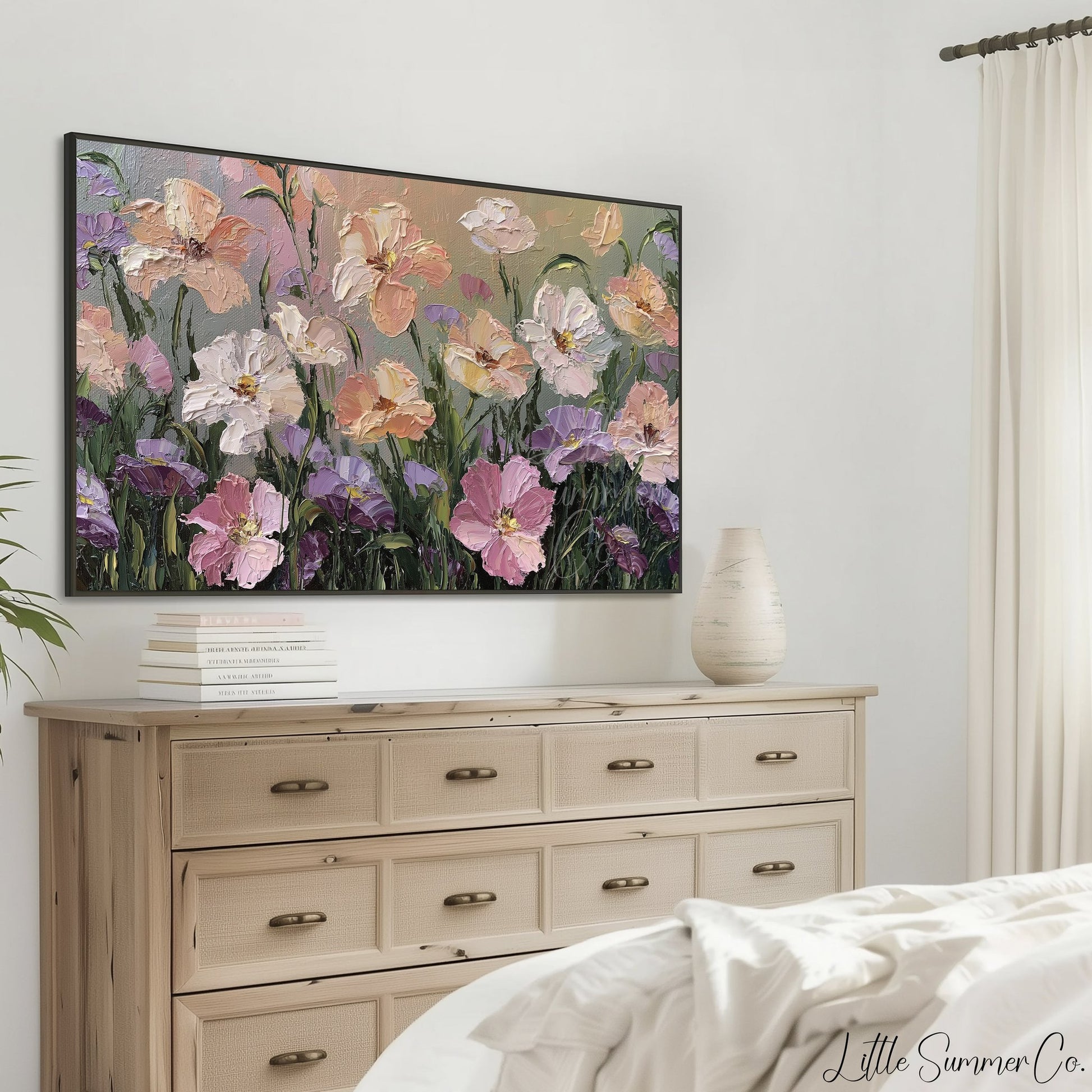 Garden Blossoms Frame TV Art displayed on a TV