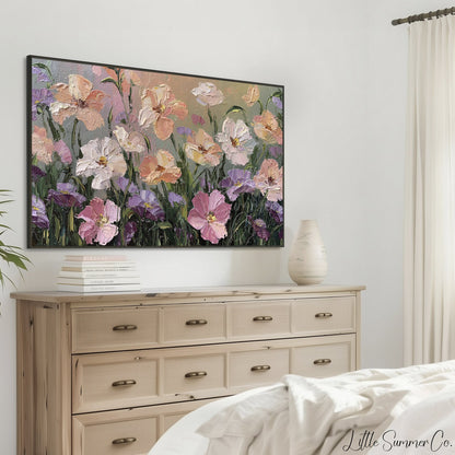 Garden Blossoms Frame TV Art displayed on a TV