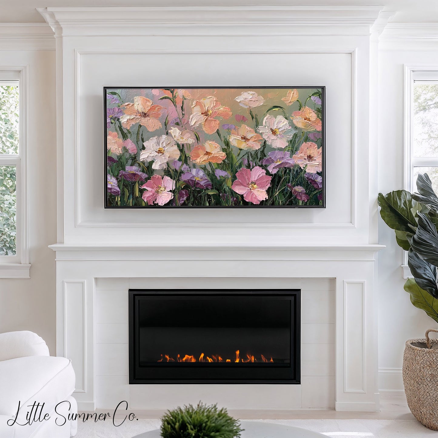 Garden Blossoms Frame TV Art displayed on a TV