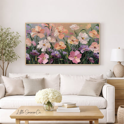 Garden Blossoms Frame TV Art displayed on a TV