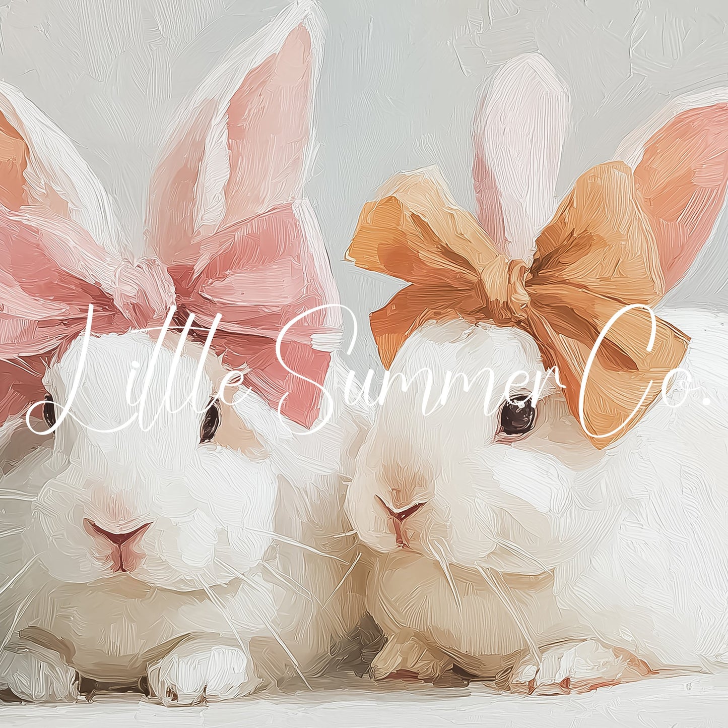 Bow Bunnies Frame TV Art displayed on a TV