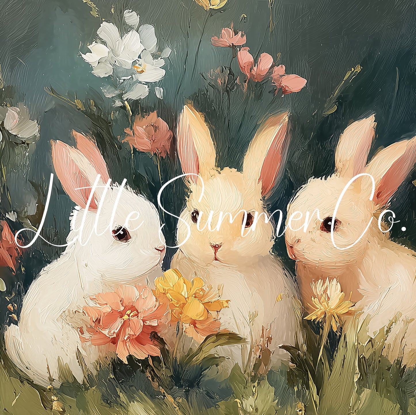 Garden Rabbits Frame TV Art displayed on a TV
