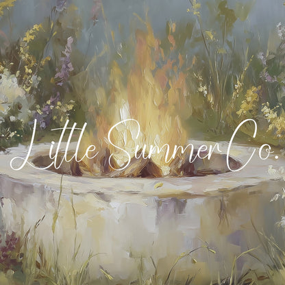 Garden Fire Pit Frame TV Art displayed on a TV