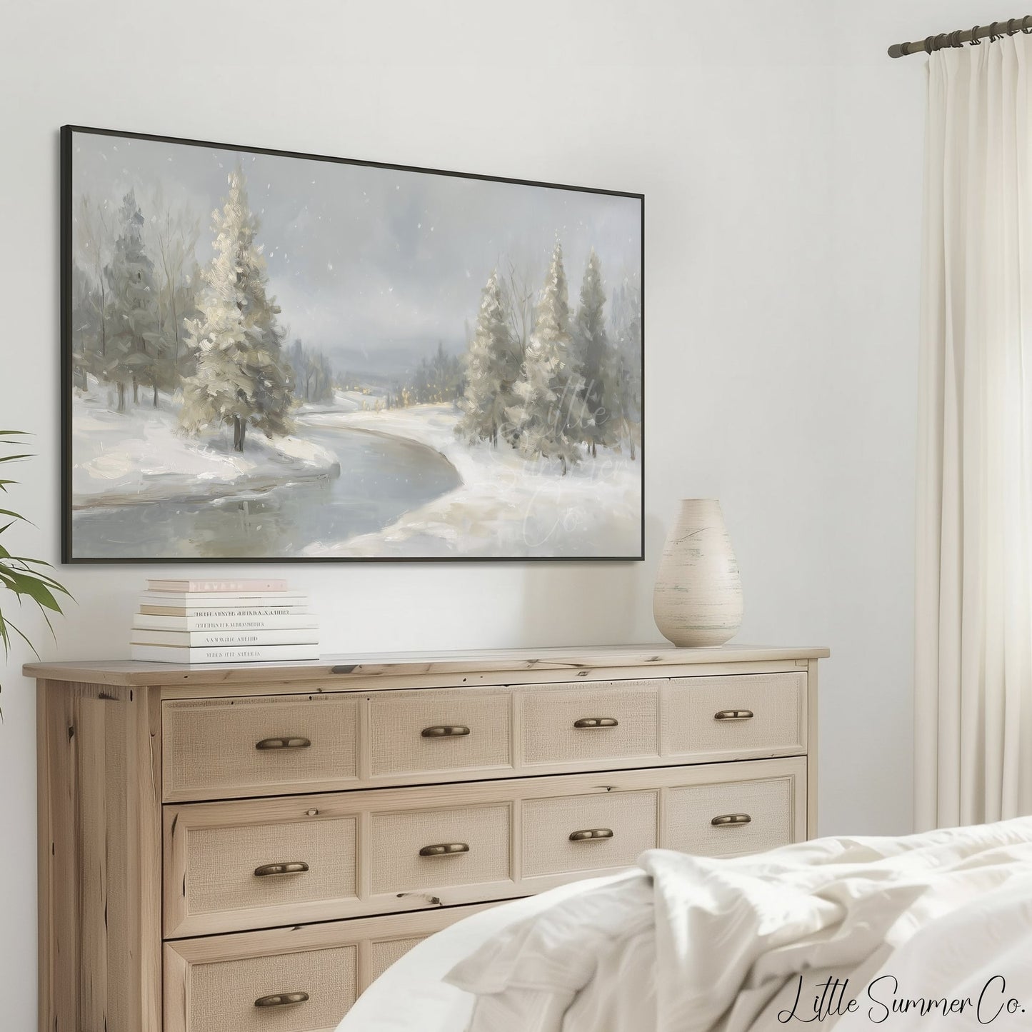 Snowy River Pines Frame TV Art displayed on a TV