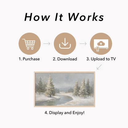 Snowy River Pines Frame TV Art displayed on a TV