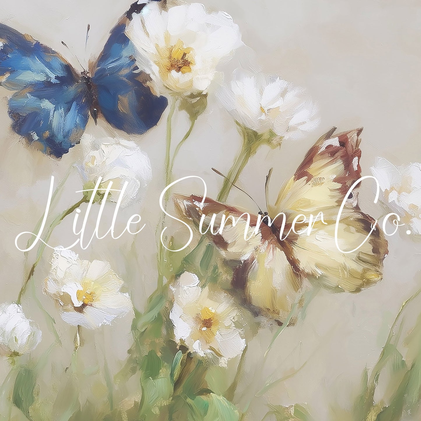Butterflies White Flowers Frame TV Art displayed on a TV
