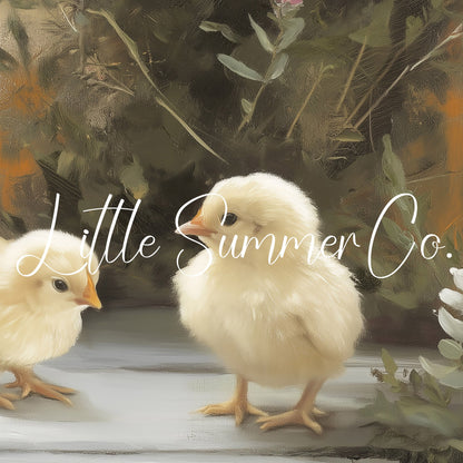 Garden Chicks Frame TV Art displayed on a TV