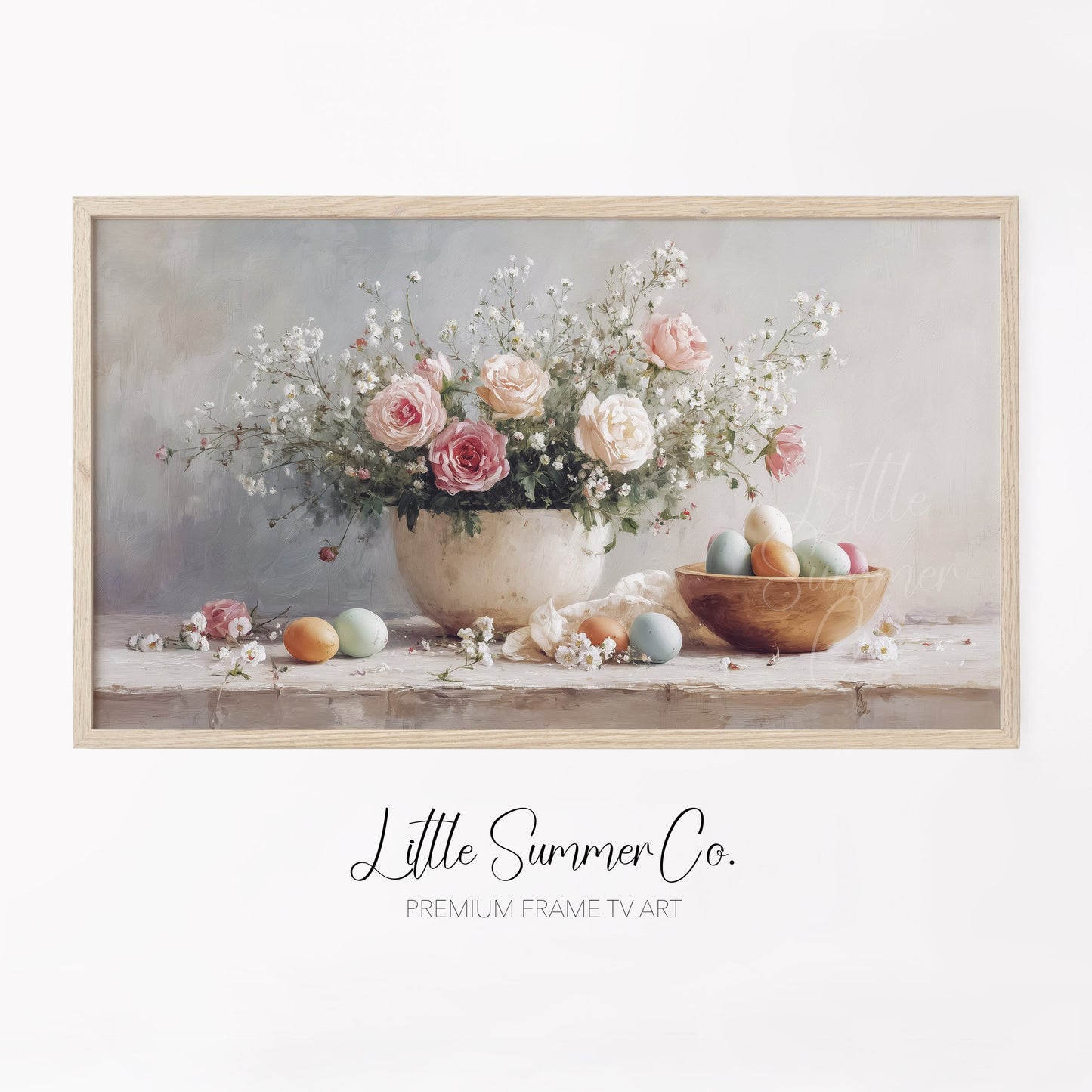 Easter Florals Frame TV Art displayed on a TV
