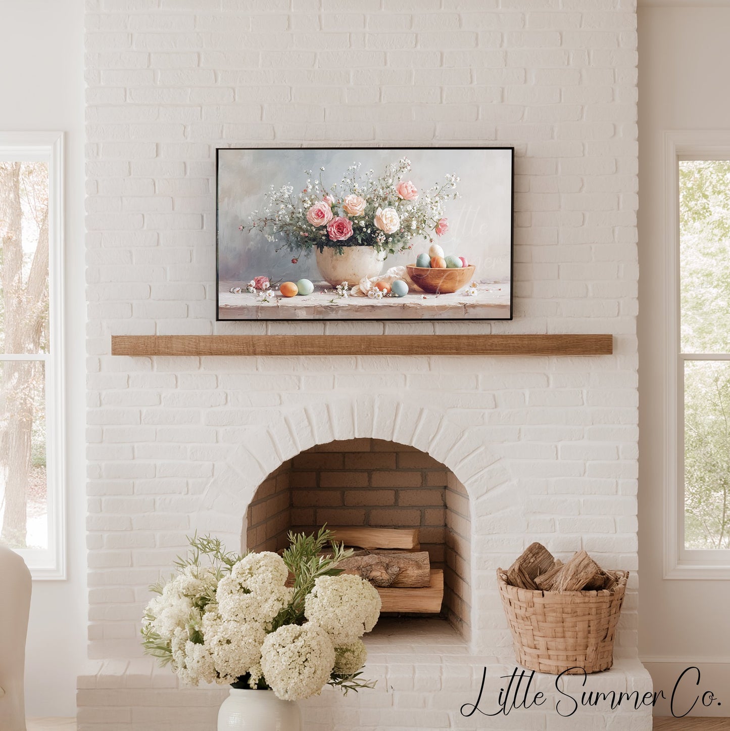 Easter Florals Frame TV Art displayed on a TV