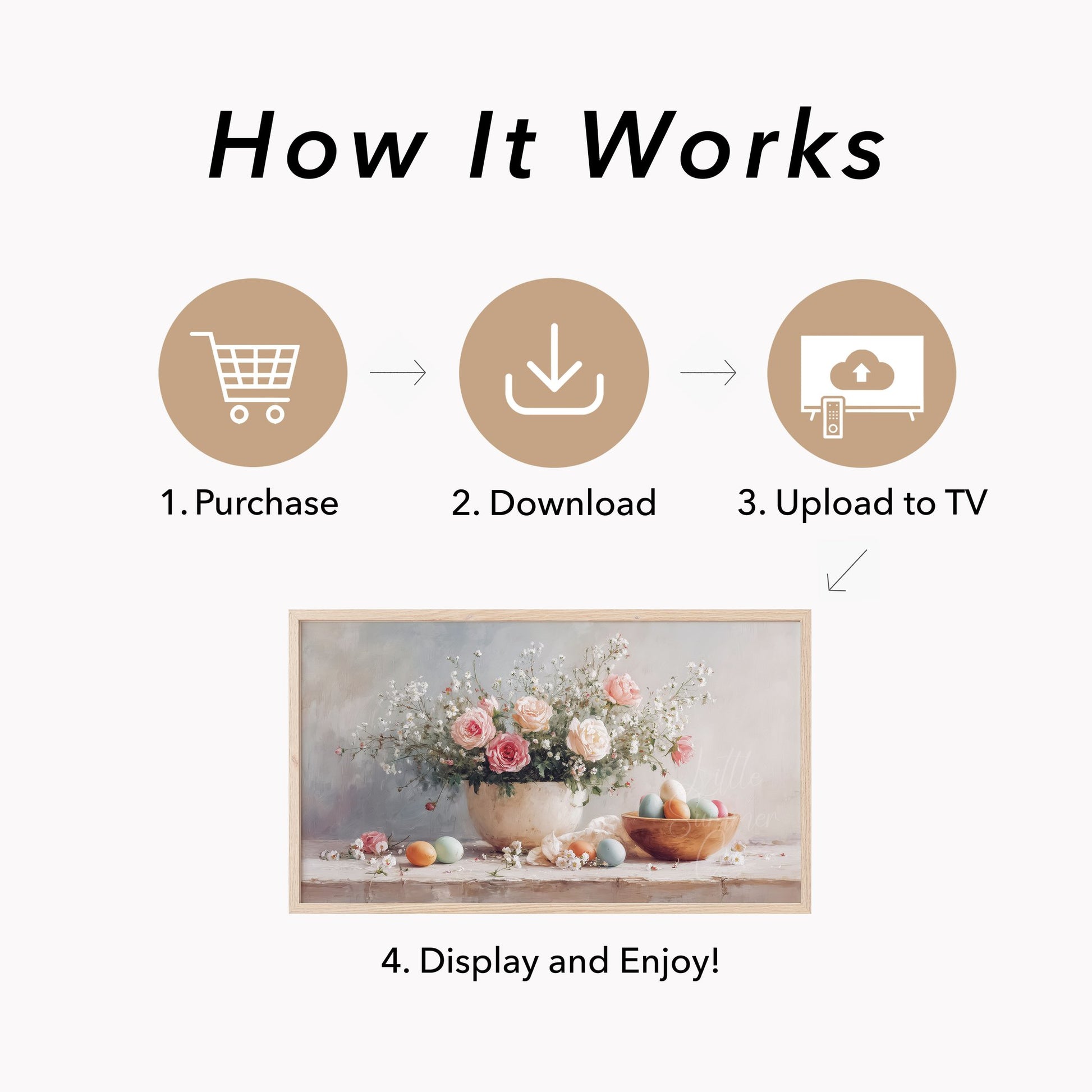 Easter Florals Frame TV Art displayed on a TV