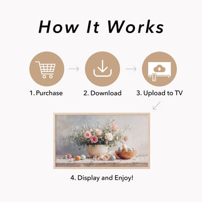 Easter Florals Frame TV Art displayed on a TV