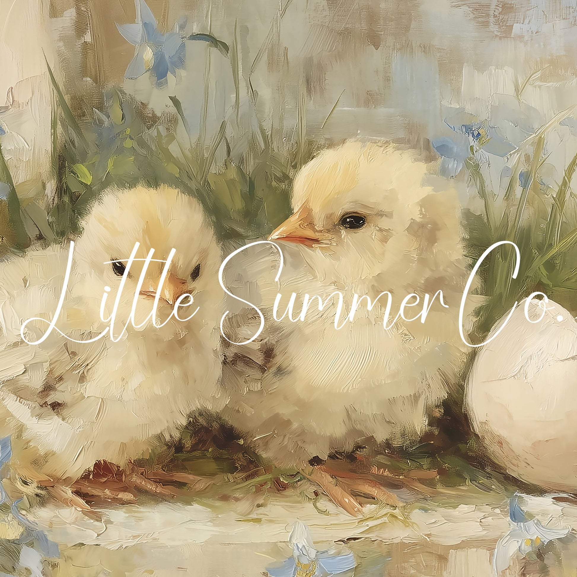 Chicks and Eggshell Frame TV Art displayed on a TV