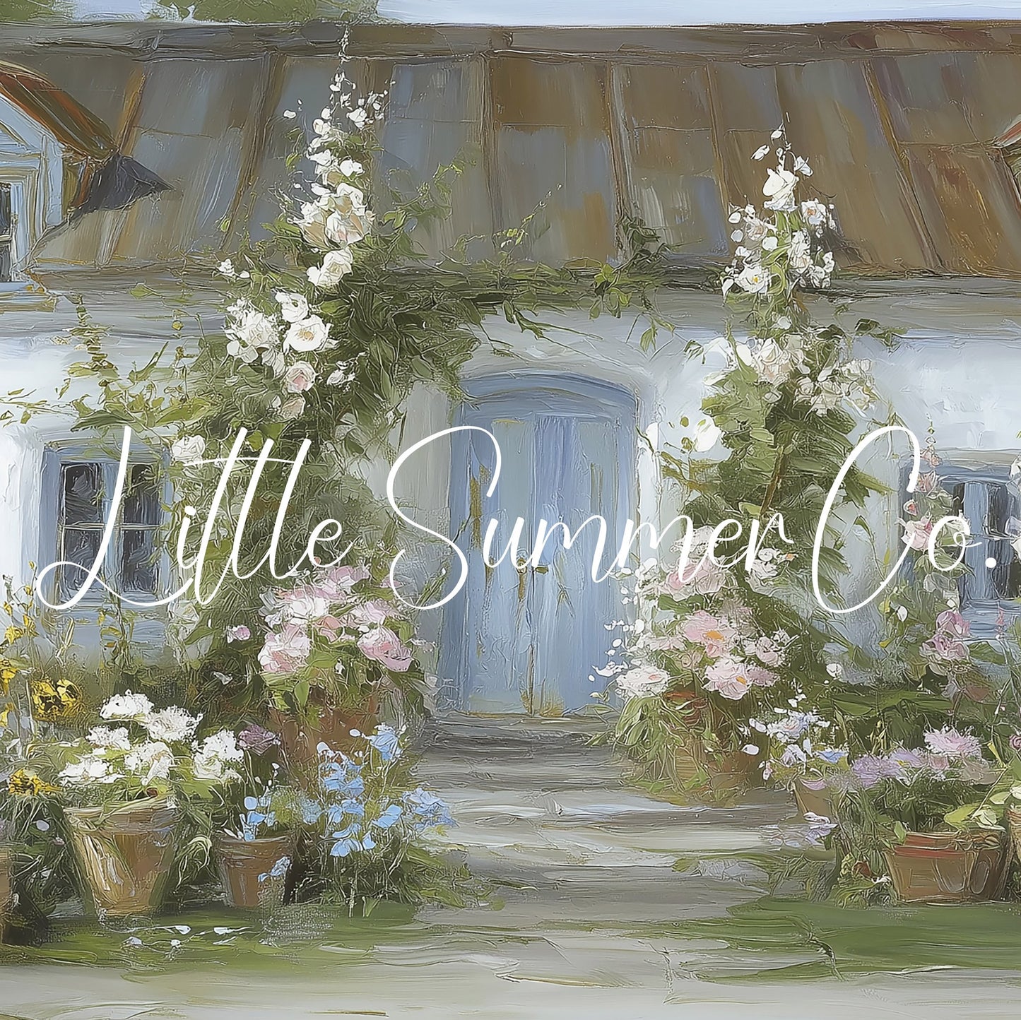 Garden Cottage Frame TV Art displayed on a TV