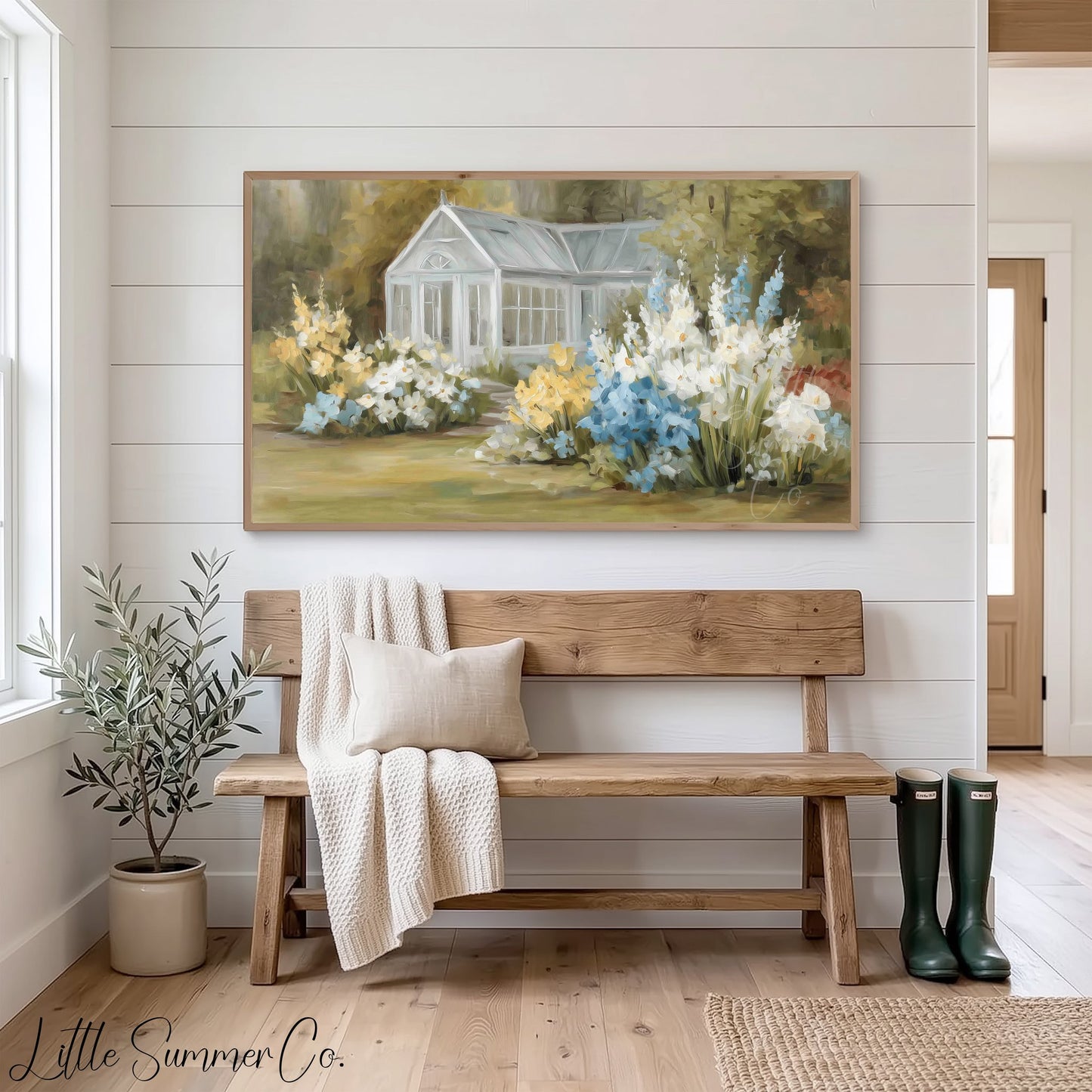 Garden Greenhouse Frame TV Art displayed on a TV