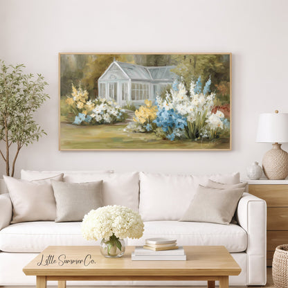 Garden Greenhouse Frame TV Art displayed on a TV