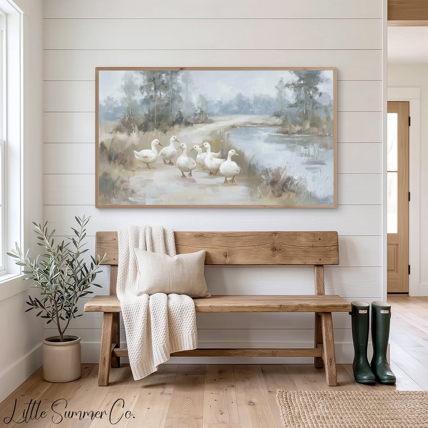 Pond Ducks Frame TV Art displayed on a TV