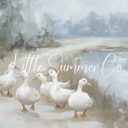 Pond Ducks Frame TV Art displayed on a TV