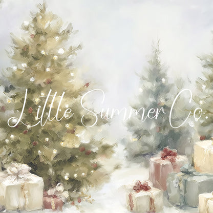 Christmas Trees and Gifts Frame TV Art displayed on a TV