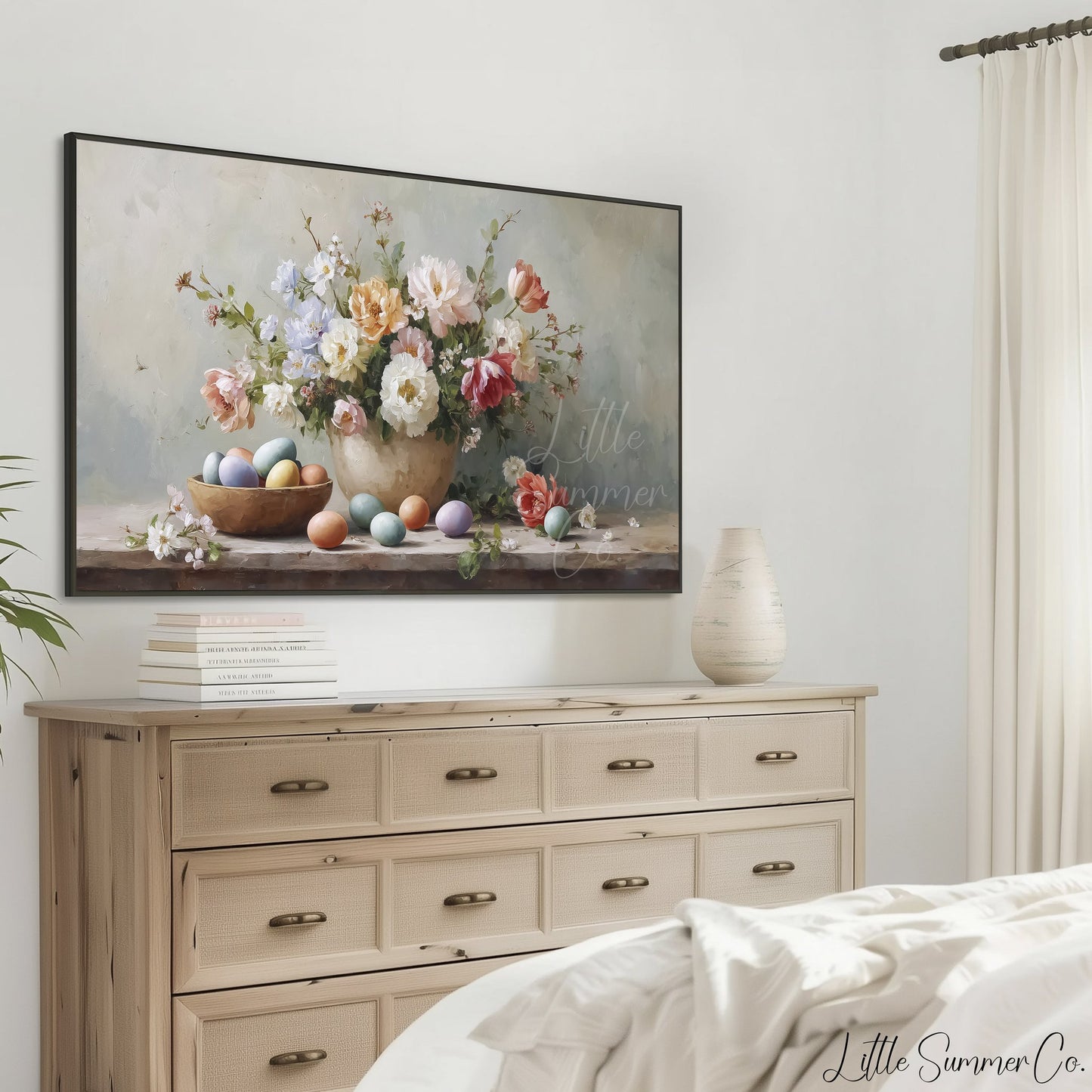 Easter Bouquet Frame TV Art displayed on a TV