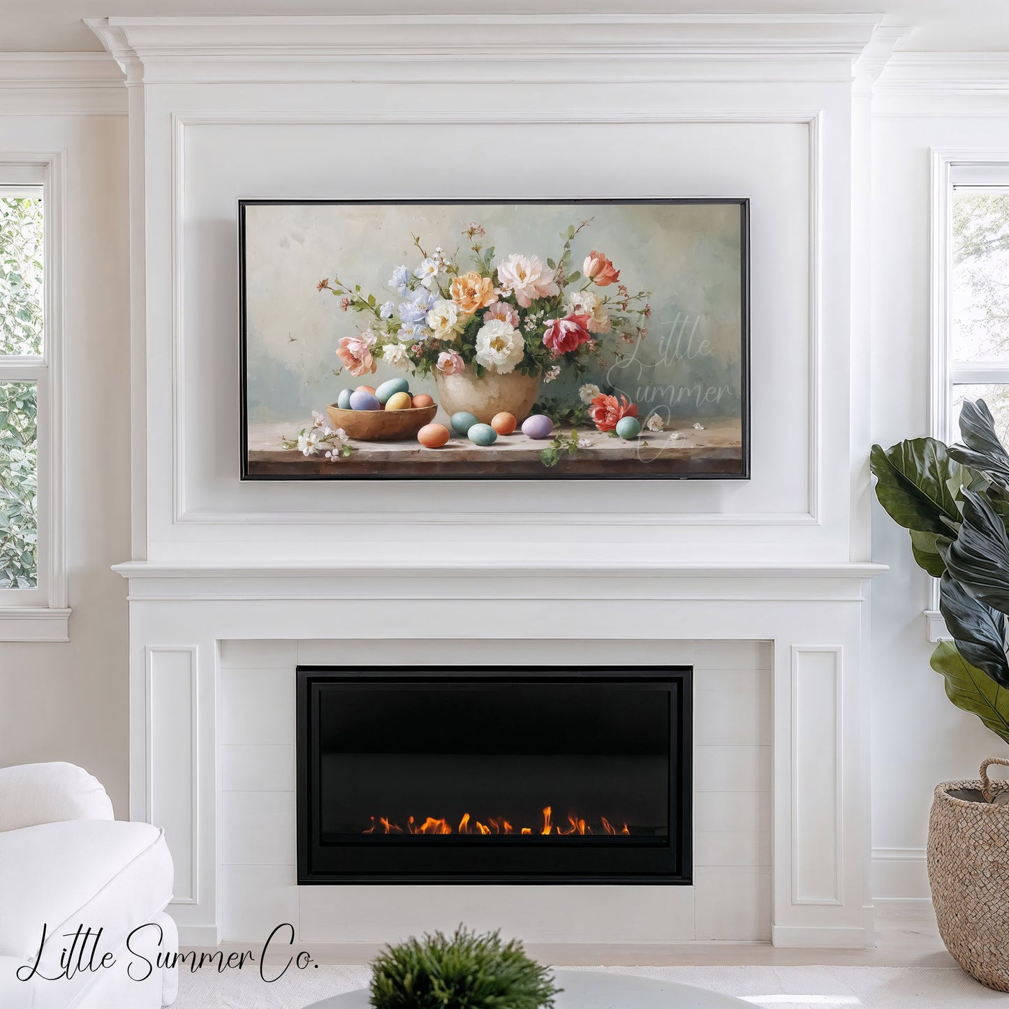 Easter Bouquet Frame TV Art displayed on a TV