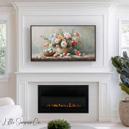 Easter Bouquet Frame TV Art displayed on a TV