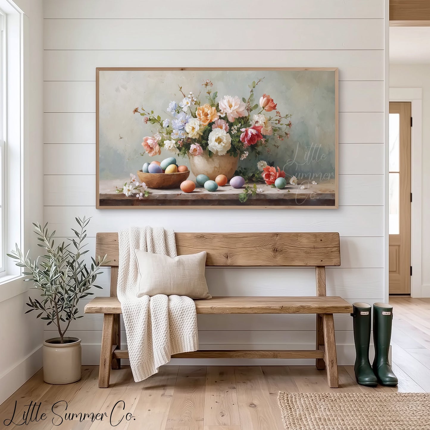 Easter Bouquet Frame TV Art displayed on a TV
