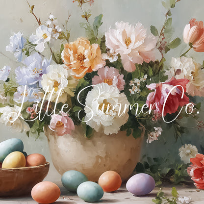 Easter Bouquet Frame TV Art displayed on a TV