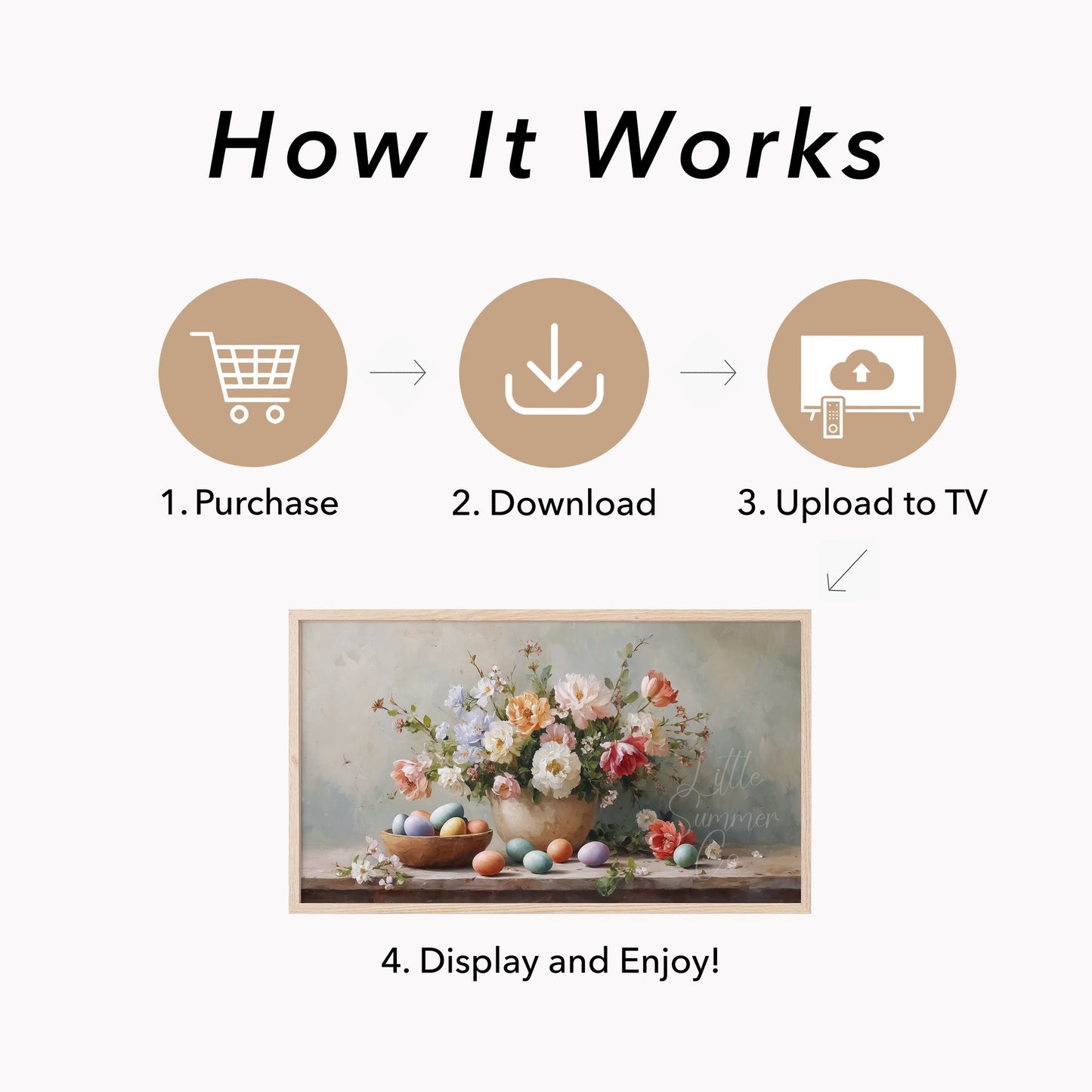 Easter Bouquet Frame TV Art displayed on a TV
