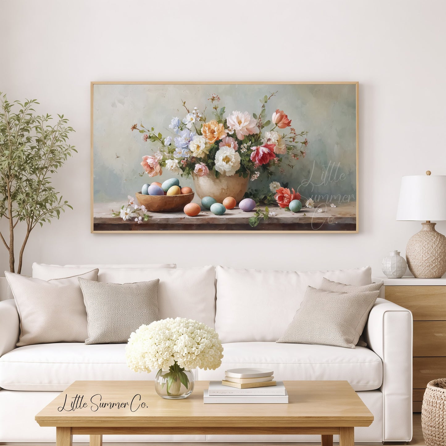 Easter Bouquet Frame TV Art displayed on a TV