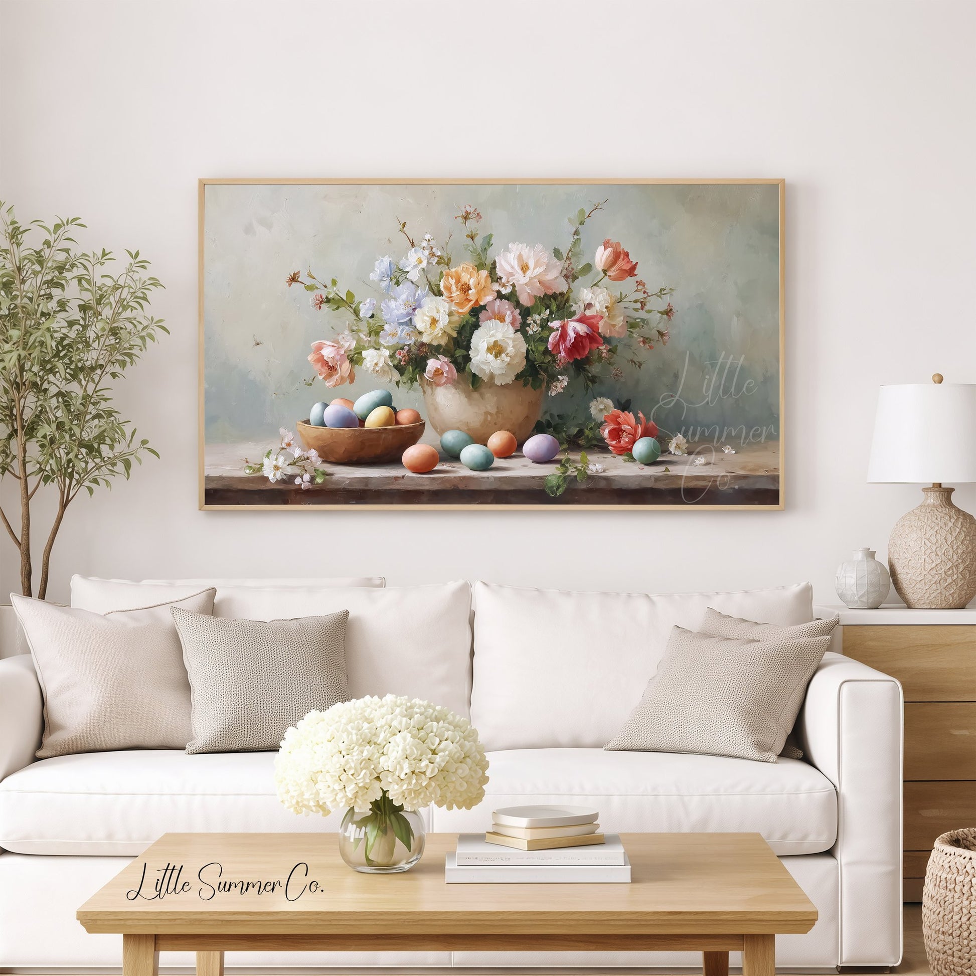 Easter Bouquet Frame TV Art displayed on a TV
