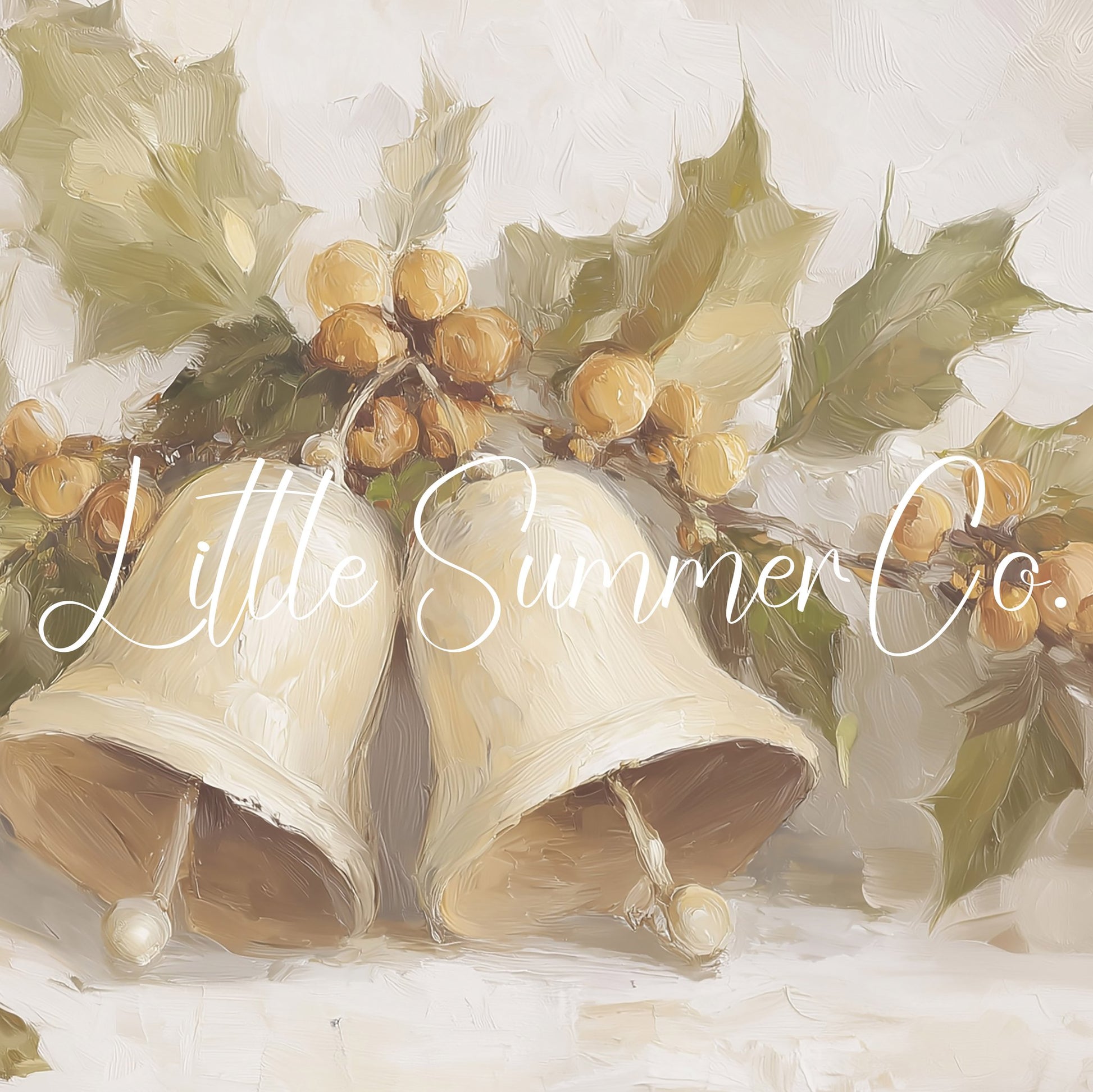 Christmas Bells and Holly Frame TV Art displayed on a TV