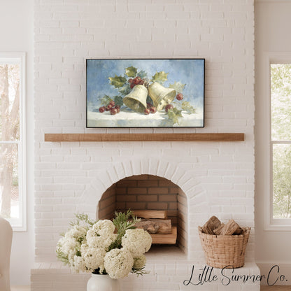 Bells and Berries Frame TV Art displayed on a TV