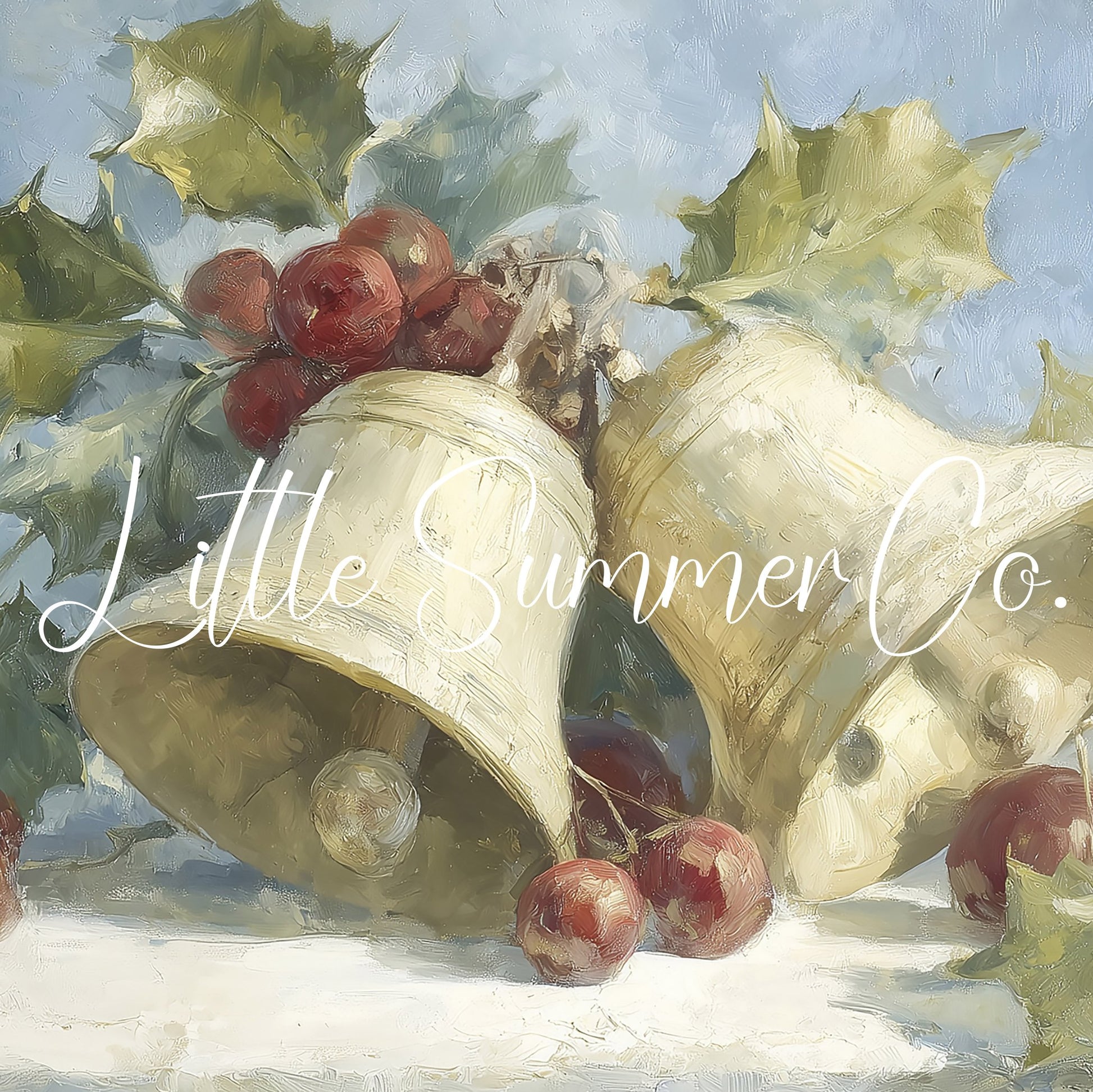 Bells and Berries Frame TV Art displayed on a TV