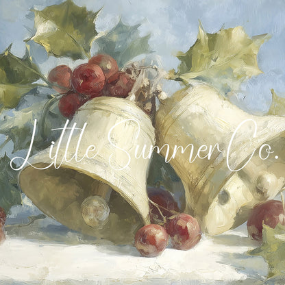 Bells and Berries Frame TV Art displayed on a TV