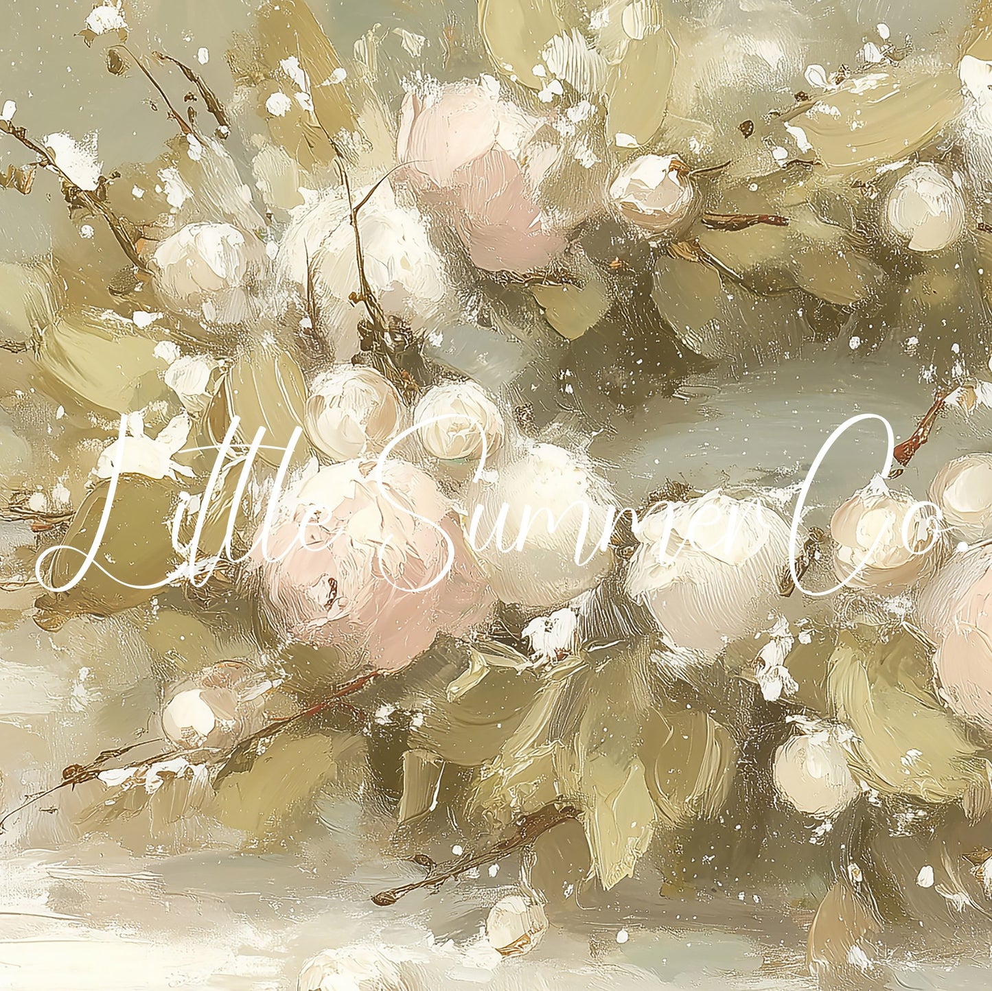 Snowy Rose Arrangement Frame TV Art displayed on a TV