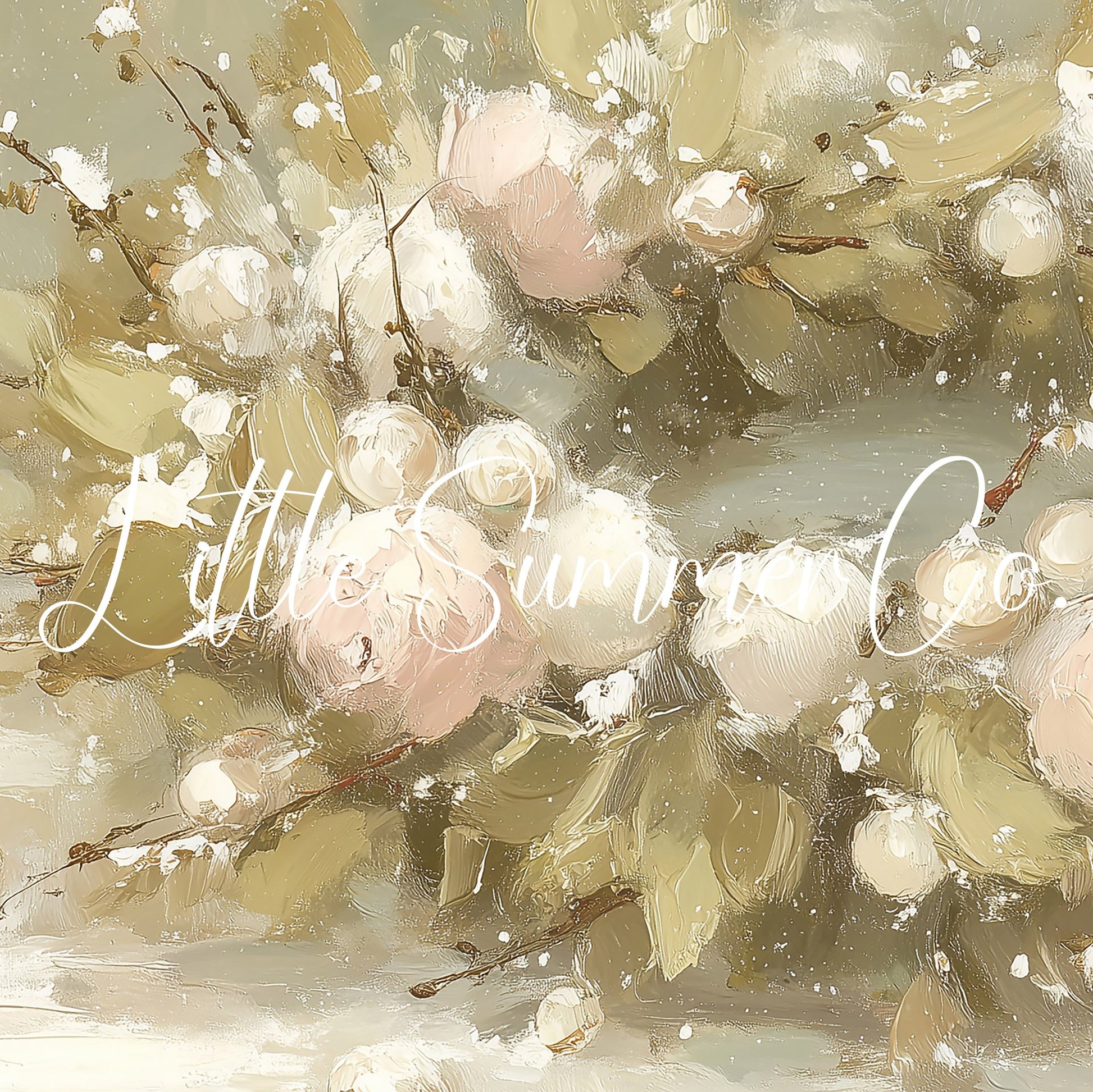 Snowy Rose Arrangement Frame TV Art displayed on a TV