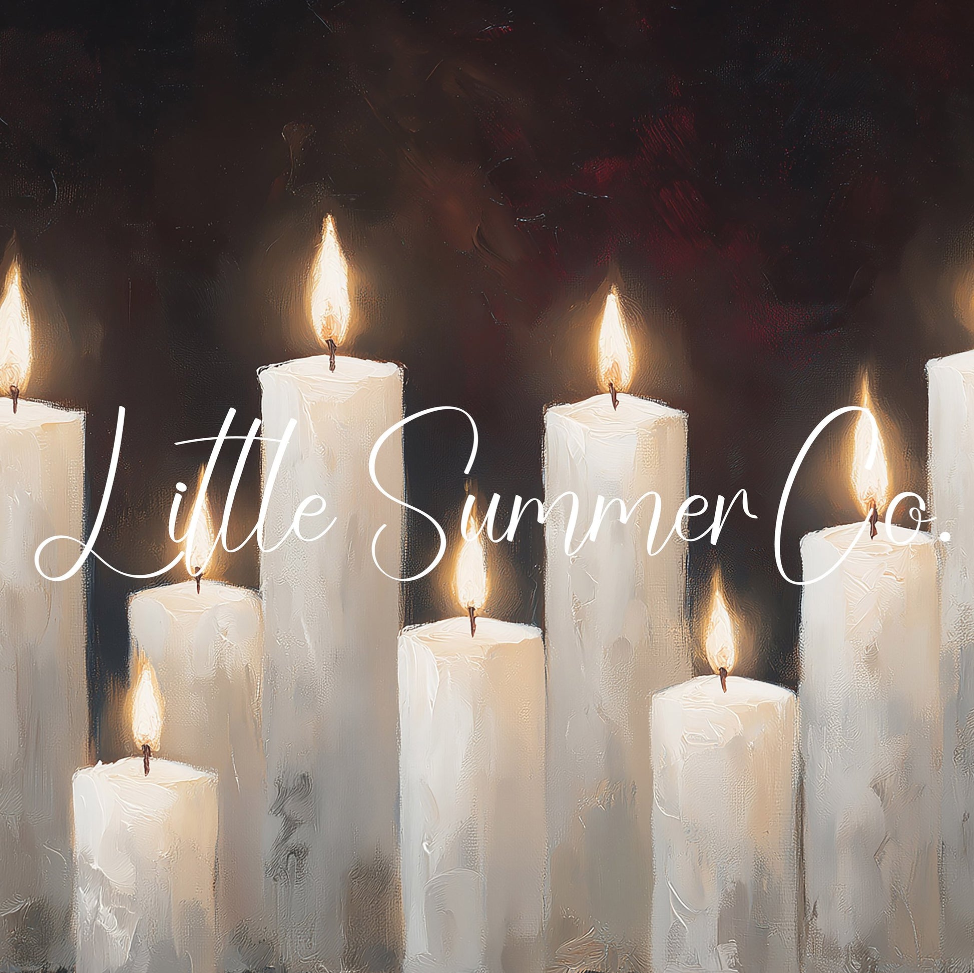 White Candle Group Frame TV Art displayed on a TV