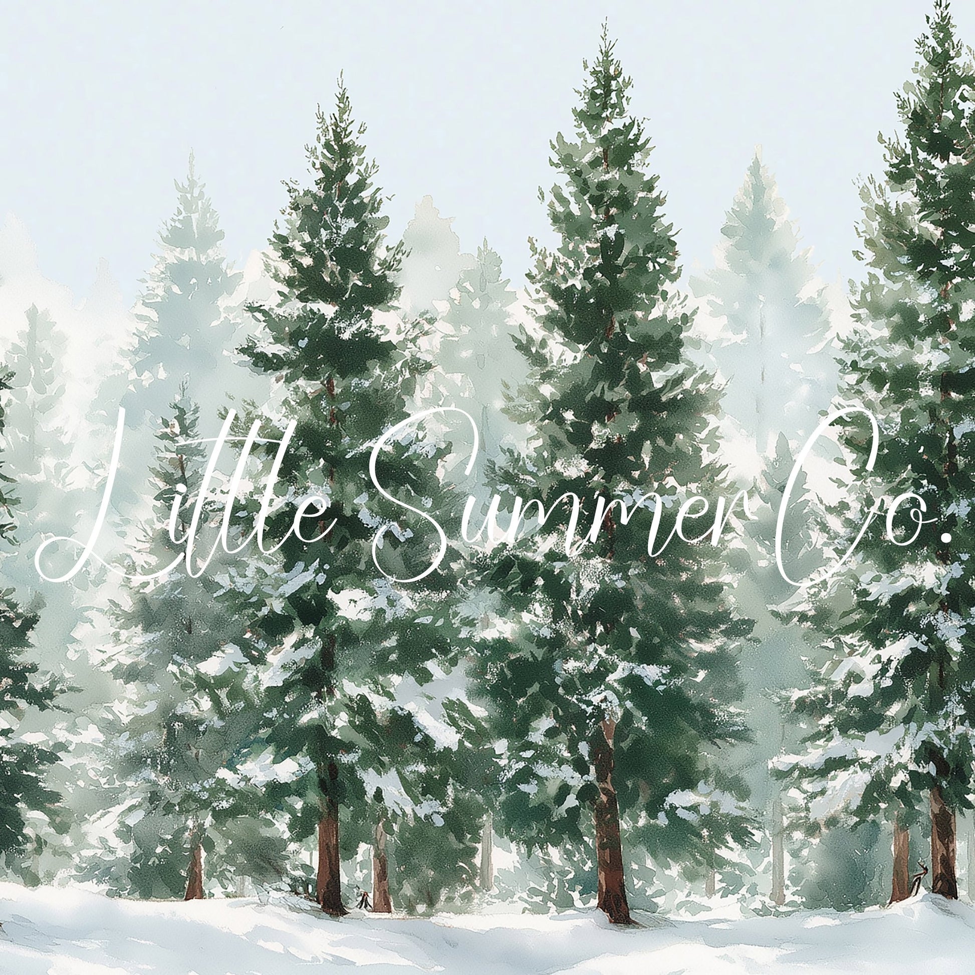 Snowy Evergreen Trees Frame TV Art displayed on a TV