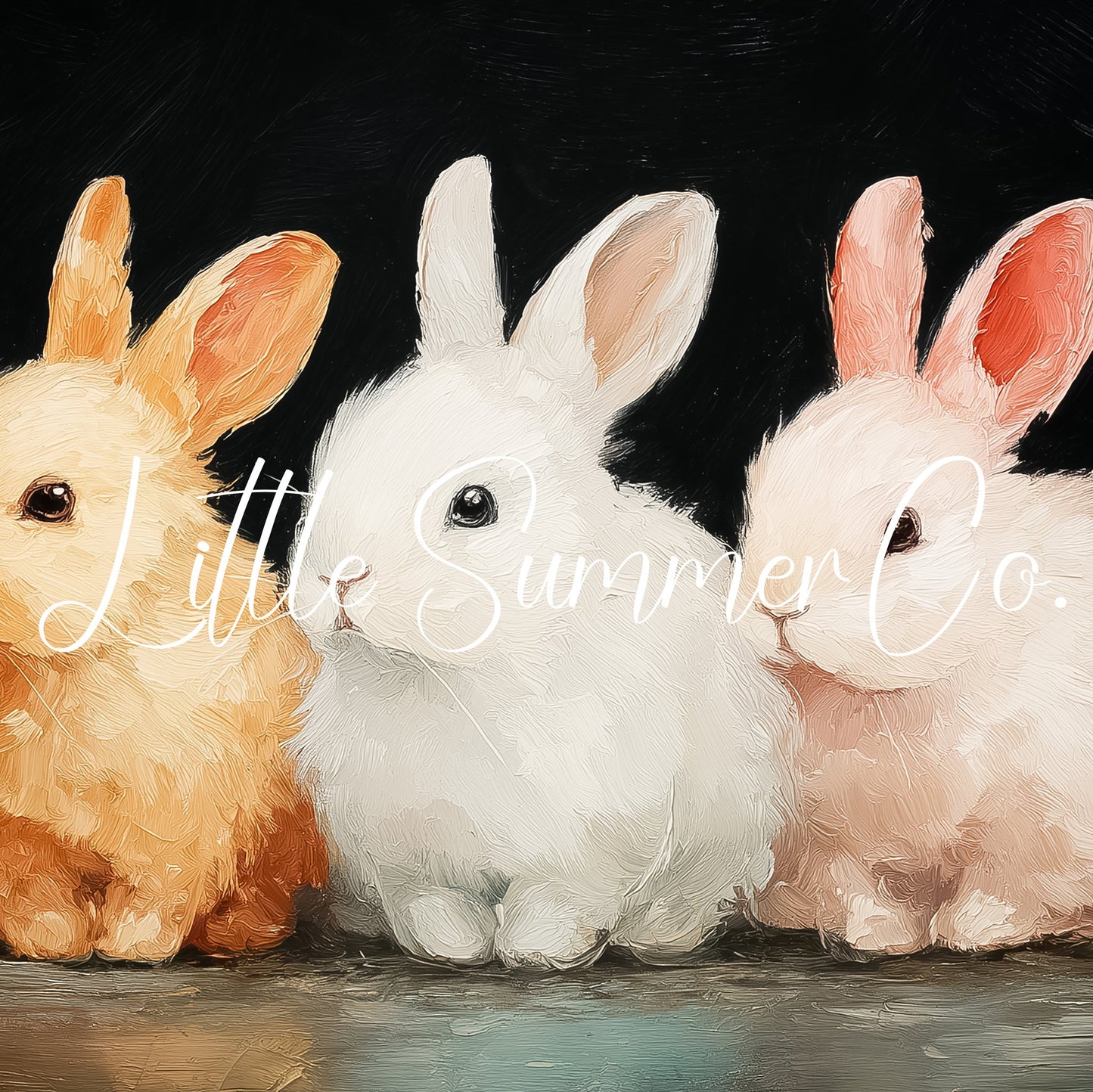 Bunny Trio Frame TV Art displayed on a TV