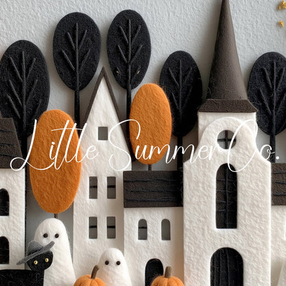 Halloween Town Cat Frame TV Art displayed on a TV