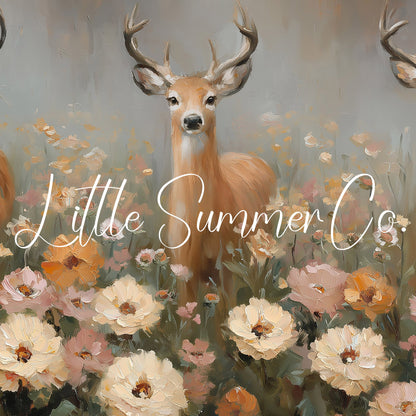 Deer in Flower Field Frame TV Art displayed on a TV