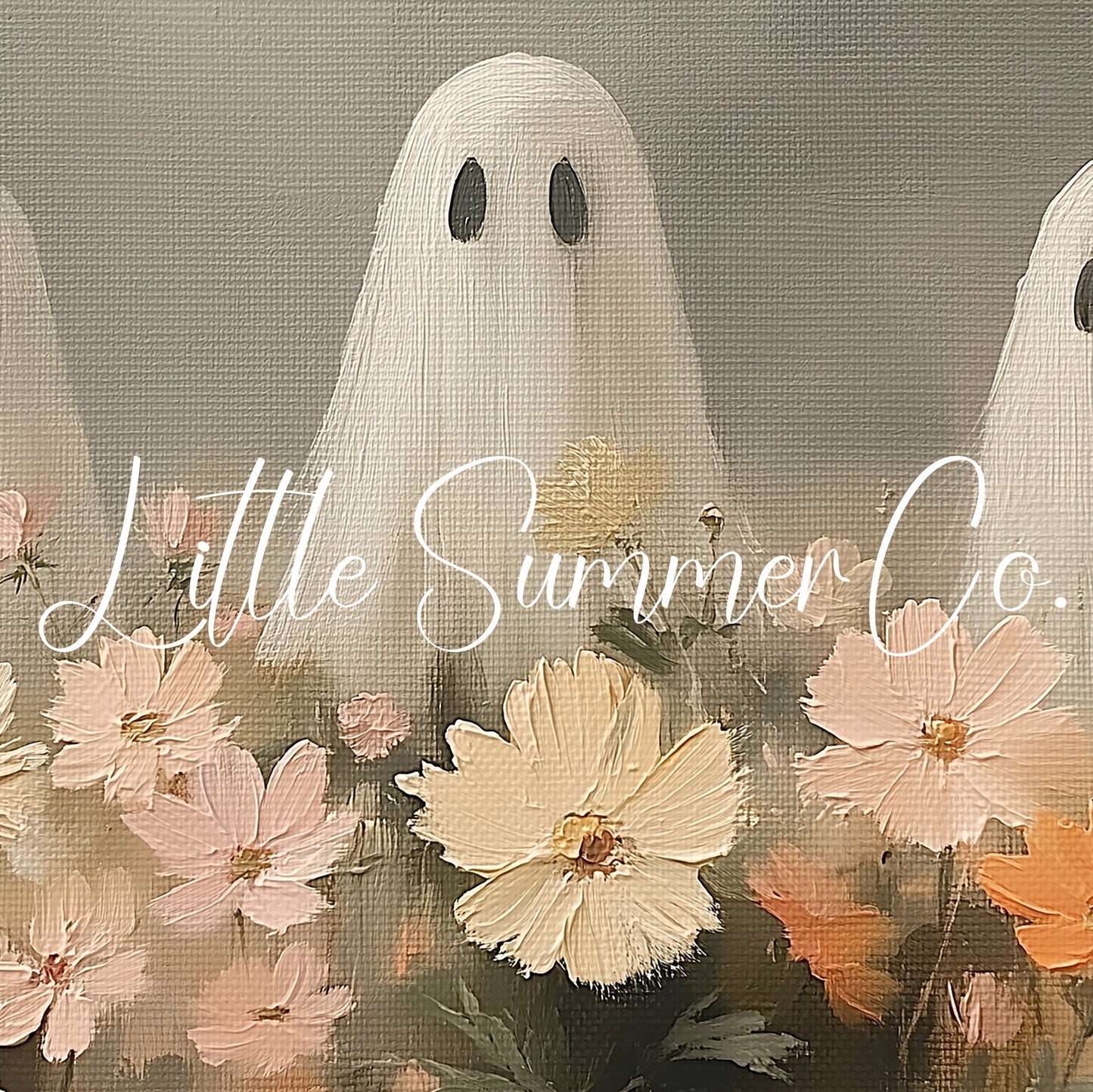 Ghosts in Flower Field Frame TV Art displayed on a TV
